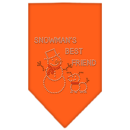 Snowman's Best Friend Rhinestone Bandana Orange Large